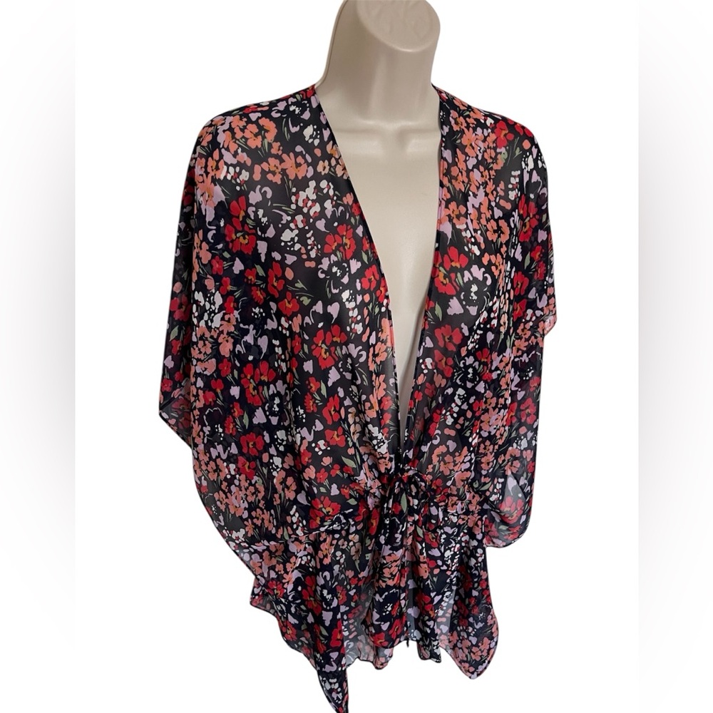 Ann Taylor Factory Floral Print Sheer Kimono | Size XS/S